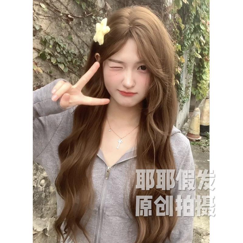 新款直销假发女日常网红中分长卷发夏季新款自然修脸甜美jj全头套