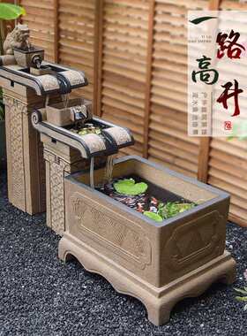 mIq流水摆件户外阳台大型新中式鱼池循环水景观鱼缸招才庭院装饰