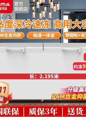 澳柯玛冷冻柜518商用冰柜大容量卧式单温零下-38度低温海鲜速冻柜