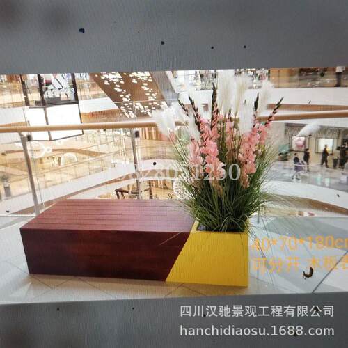 玻璃钢花盆座椅 长方形落地式带花箱的玻璃钢花盆容器