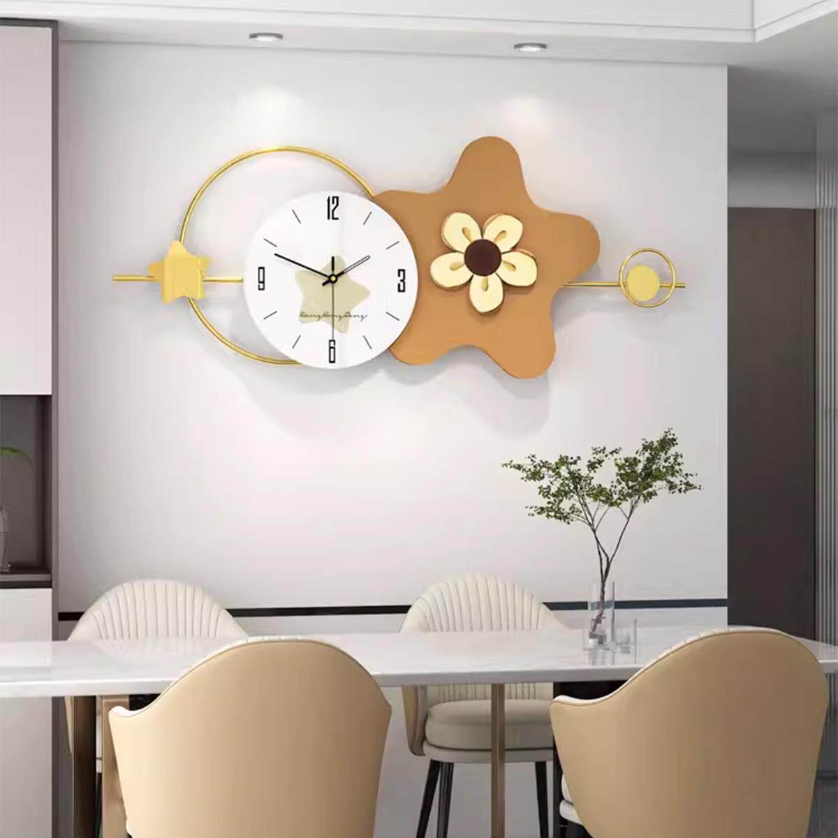 网红餐厅钟表挂钟客厅家用创意现代简约大气装饰2023新款时钟挂墙