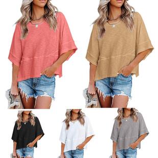Women'S 2025 Autumn Casual Crewneck Batwing Half Sleeve