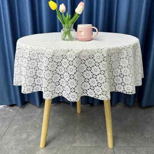 圆桌桌布防水防油防烫小茶几免洗台布圆形PVC圆桌垫家用塑料餐桌