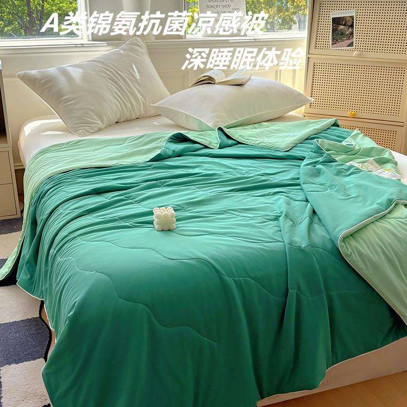 A类锦氨凉感夏被纯色超柔夏凉被单双人夏季薄被子可裸睡机洗被子