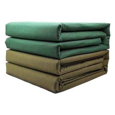 民政救灾绿色单人棉被聚酯纤维冬季保暖被子学生宿舍棉花被