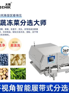 冷冻果蔬蓝莓土豆大蒜斑点毛发品相外观智能色选机履带视觉分选机