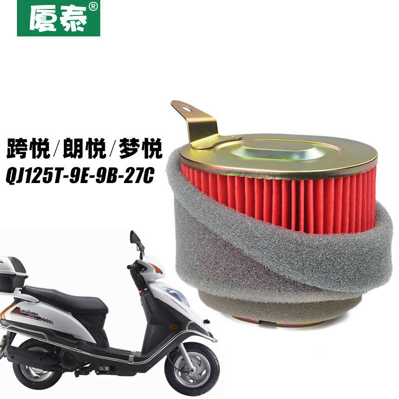悦9b悦摩托车qj125t悦-27c-朗踏板梦9e-跨钱江滤器空空空滤芯气滤