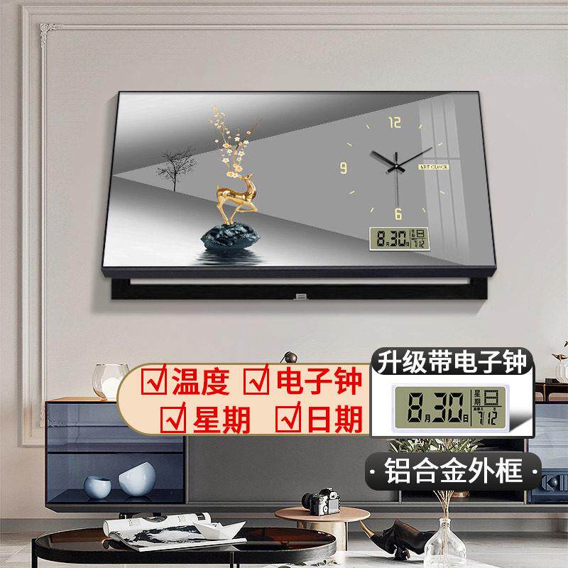 大尺寸电表箱装饰画带钟表挂钟饭厅配电箱空开关盒遮挡画时钟挂画
