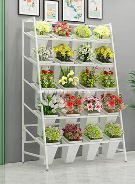 摆放梯形铁艺展示架室内花卉花店花架置物架架鲜花多层子架醒花桶