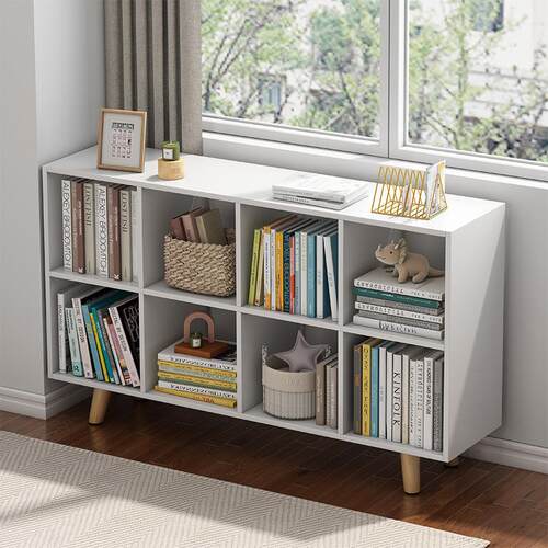 新款直销矮书架落地书柜家用客厅窄置物架卧室实木腿柜子储物柜简