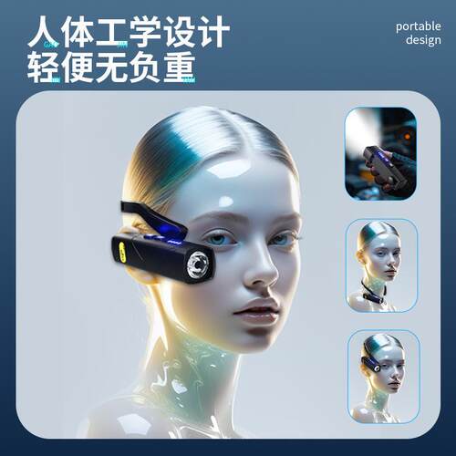 新款轻巧型头箍照明灯超长续航感应头灯红白双光源头戴灯夜跑夜钓