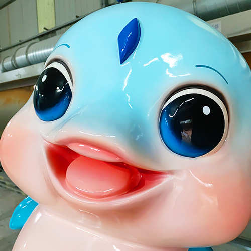 海洋公园IP玻璃钢摆件海豚门头餐厅牌仿真主题美陈玻璃钢雕塑摆件