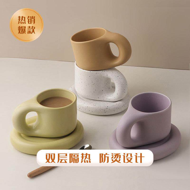 北欧ins创意马克杯咖啡杯情侣杯子陶瓷水杯办公室胖胖杯跨境