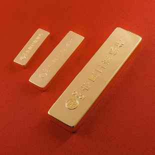 仿真工行金条金砖铜镀金工商银行投资金条样品展示柜台道具摆件