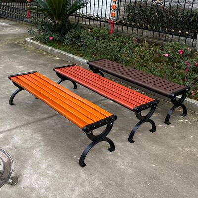 户外公园椅休CX001闲长椅子室外座椅铁艺花椅园排塑木广场连背靠