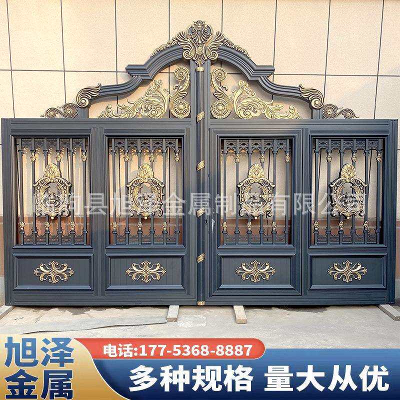 铝艺工厂大门农村中式院子别墅门乡村庭院电动门铝合金院子大门