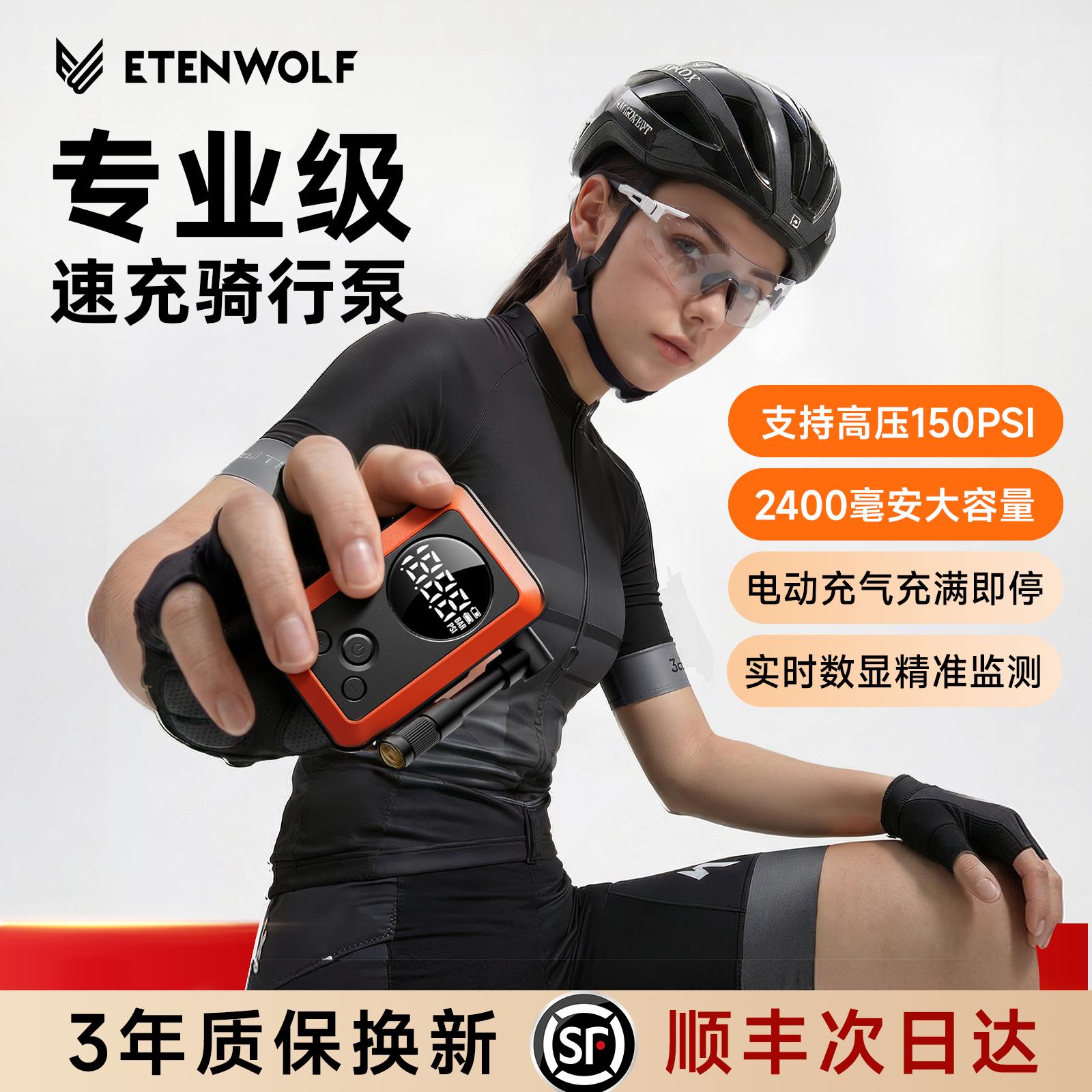 ETENWOLF毅狼自行车打气机公路车电动打气筒可携式篮球迷你机车