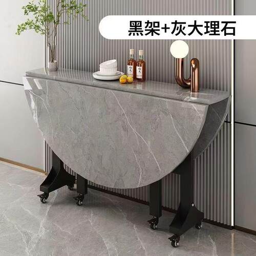 折叠餐桌家用客厅三折叠圆小户型多功能饭可动桌创意移吃折叠ZOT
