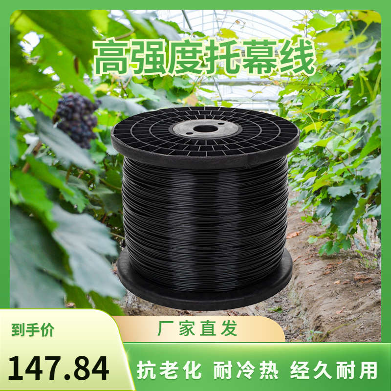 塑钢线20斤百香果葡萄架果园托幕线压膜线温室大棚透明黑色托膜线