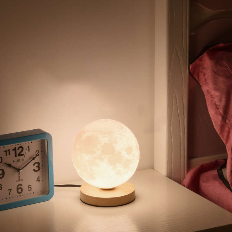 月球小夜灯床头睡眠台灯氛围星球灯磁悬浮月亮现代简约创意设计灯
