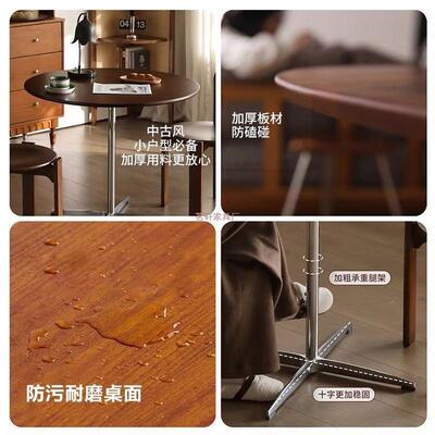 中古餐风桌洽谈桌子圆桌小户型复古公茶几阳台边几家约用简XKS办