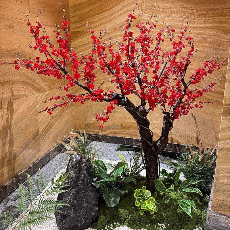 仿真绿植梅花树大型绿植梅花酒店景观绿植腊梅花橱窗室内客厅摆件