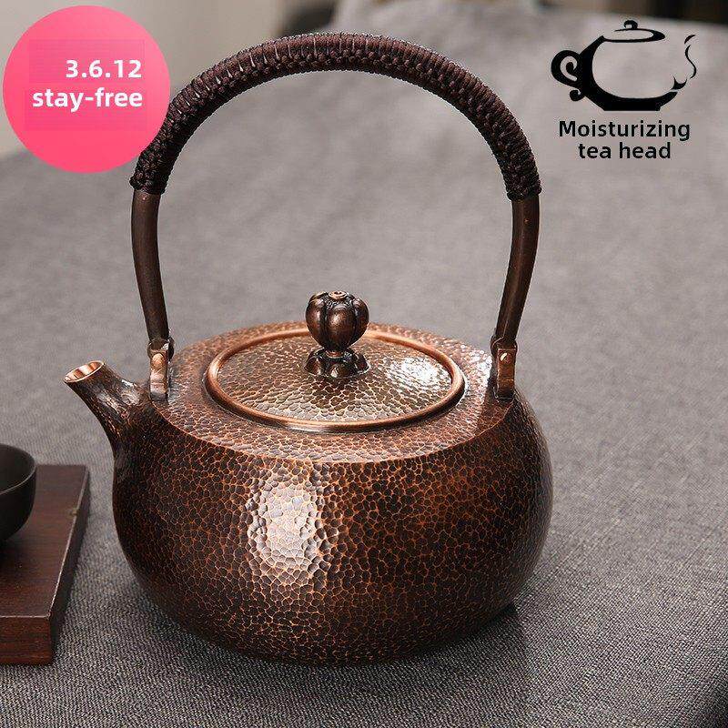 纯手工茶壶集成铜水壶锤图案纯铜茶壶一件加厚无涂层铜水壶