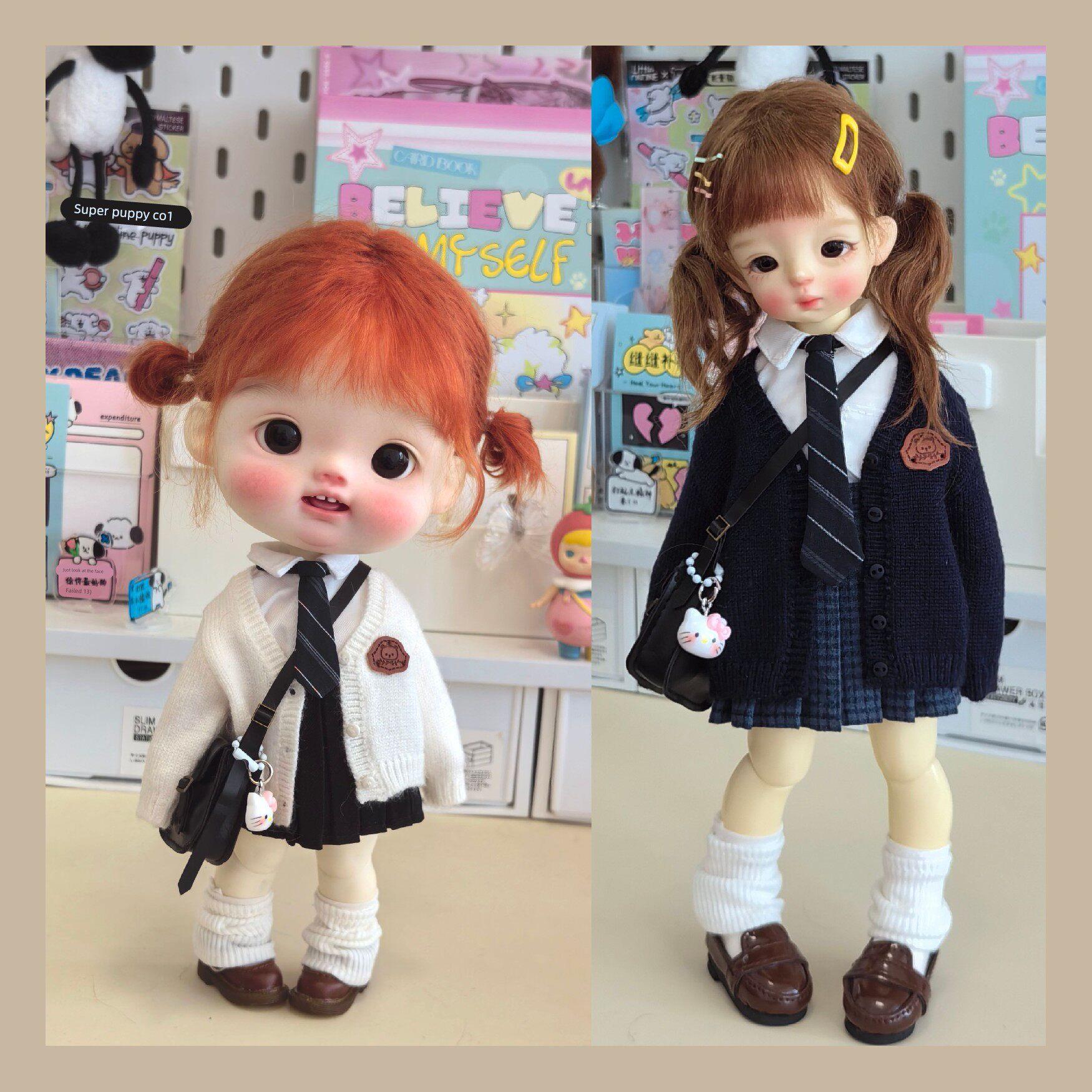 BJD1/6分小6点点体大鱼体娃娃制服 衣服针织学院风开衫外套