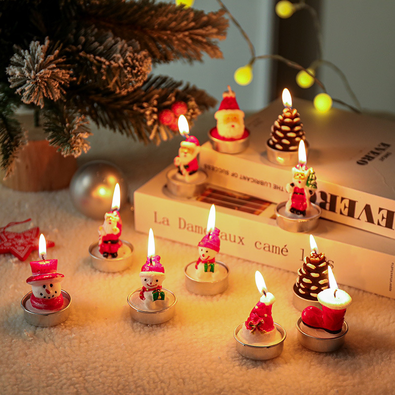 圣诞蜡烛创意浪漫小礼物送女友圣诞节装饰品平安夜无烟造型蜡烛