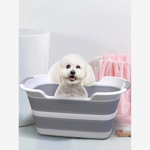 宠物洗澡盆小狗狗洗澡可排水折叠浴盆浴池脏衣收纳篮猫咪通用浴缸
