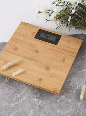 竹木制品人体秤竹板秤 竹木多功能家用体重秤KG新款电子秤