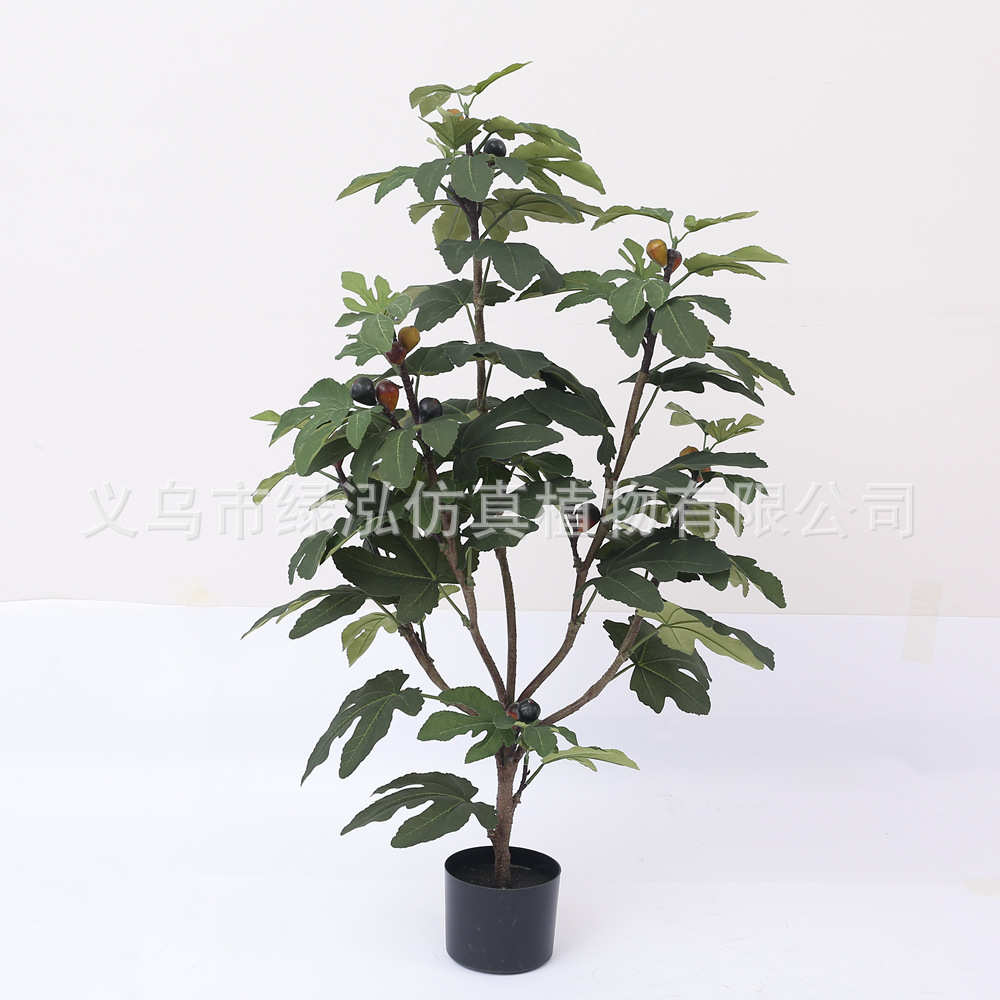 仿真无花果树盆栽仿真树人造植物仿真绿植室内假绿植商场装饰摆件