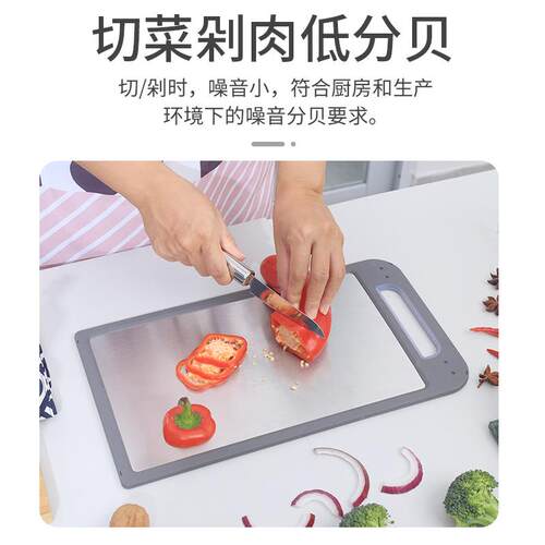 新款防双面菜板家用不锈砧板切钢菜板切水果擀pp塑料溢水面槽双面