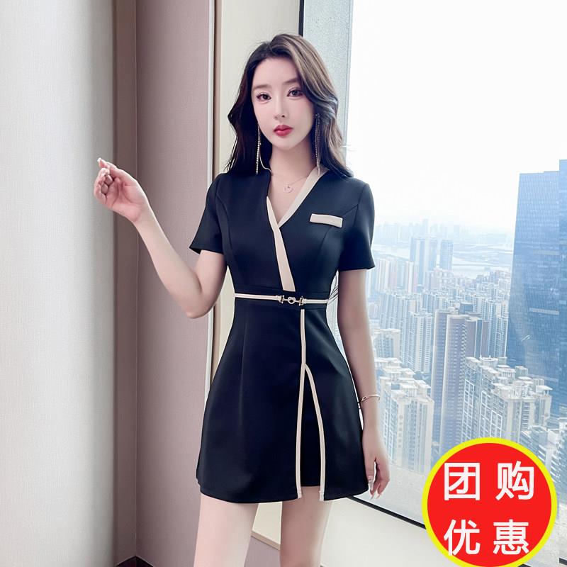美容院养生师工作服女2026新款裤裙高端气质显瘦足浴店按摩技师服