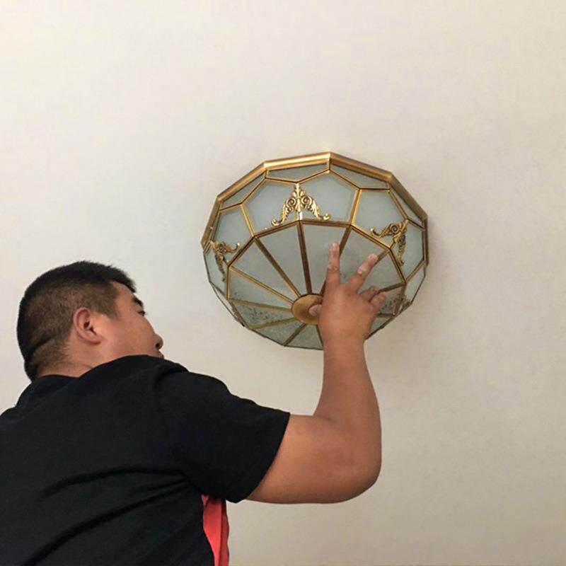 美式地中海吸顶灯欧式复古儿童房卧室客厅楼梯过道led全铜吸顶灯