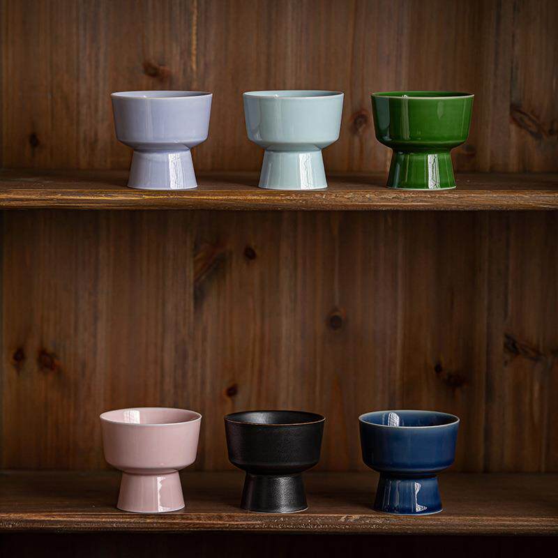 中式糕点盘陶瓷水果盘高脚盘甜品碗茶室茶点盘酒店餐厅小吃点心盘