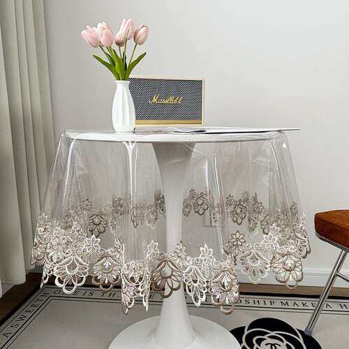 防水防油圆桌布轻奢免洗防烫pvc桌布台布饭店酒店家用圆形餐桌布