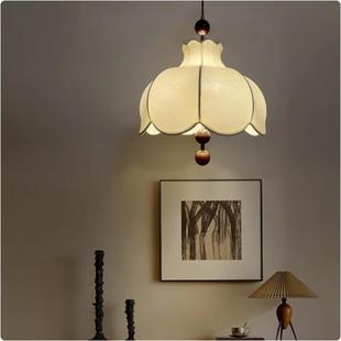 法式 复古书房灯南洋风民宿卧室房间灯 中古风布艺吊灯餐厅灯新中式