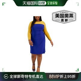 kasperPlus 女式派对短款直筒连衣裙 - 宝蓝色/卡斯帕金色 美国