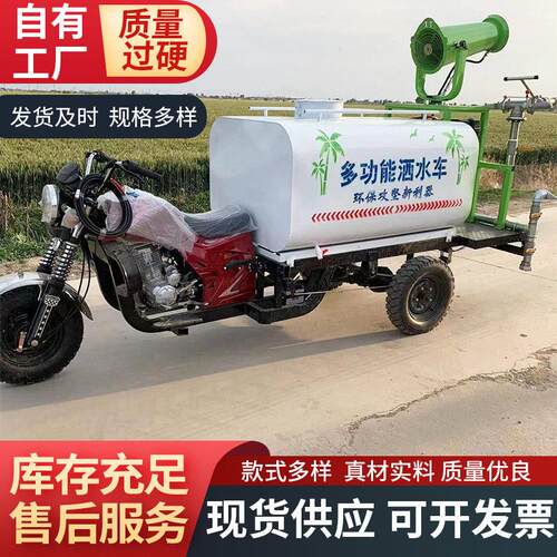 新能源电动三轮雾炮洒水车工地用园林压清洗车