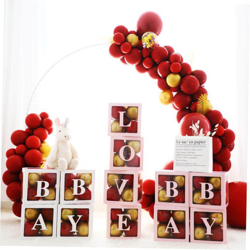 Baby Shower Decorations Boy Girl 30cm Transparent Box First