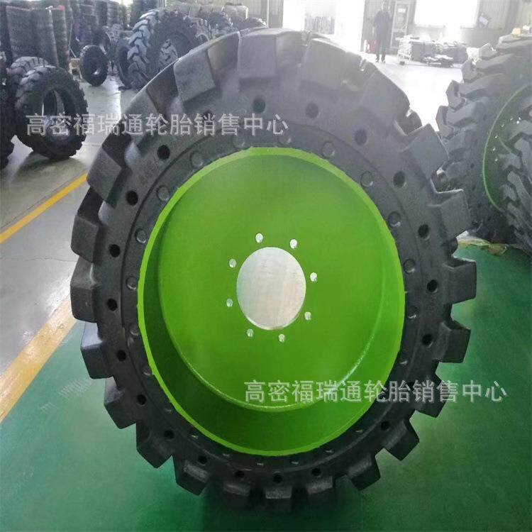 曲臂式升降车轮胎385/65-24高空作业车免充气实心轮胎可配制钢圈