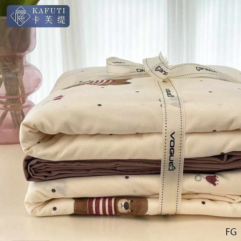 针织四芙加厚件套4被套超床单棉宿舍母婴软卡级缇三件套碎花件