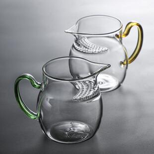 直销新款玻璃杯泡茶杯 办公室过滤带盖月牙杯茶水分离透明带把玻