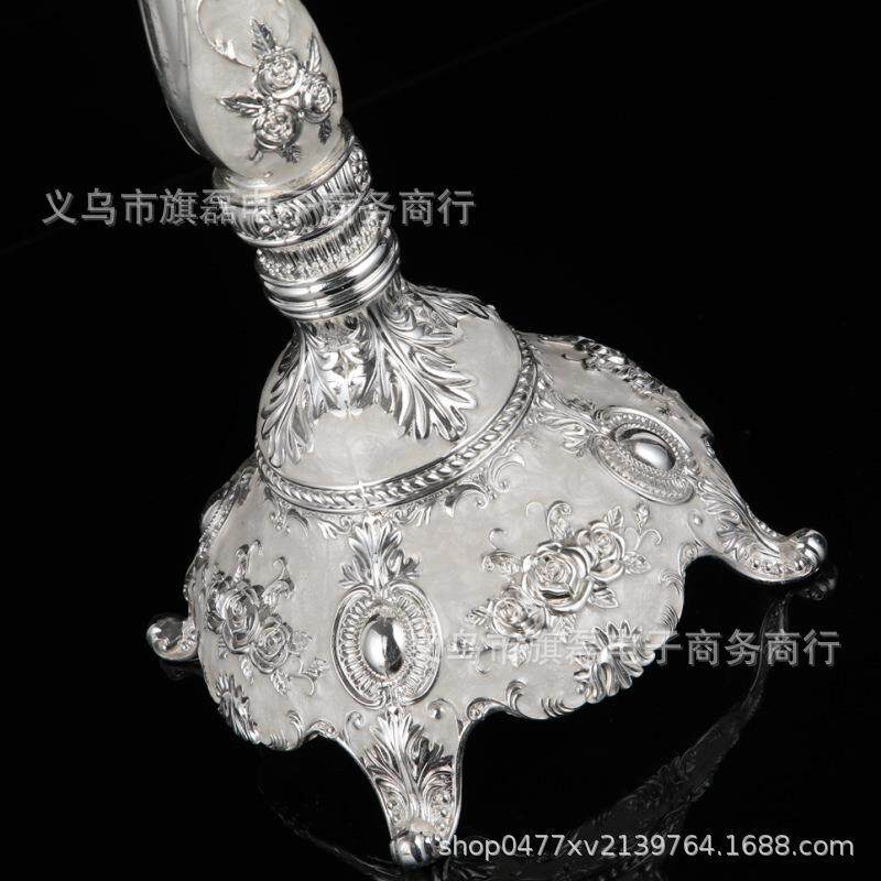 52cm合金三头五头加高金属蜡烛台婚庆结婚酒店KTV餐桌镀银欧式摆