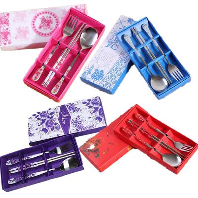 Creative Gift Stainless Steel Cutlery Three-Piece Set Patter