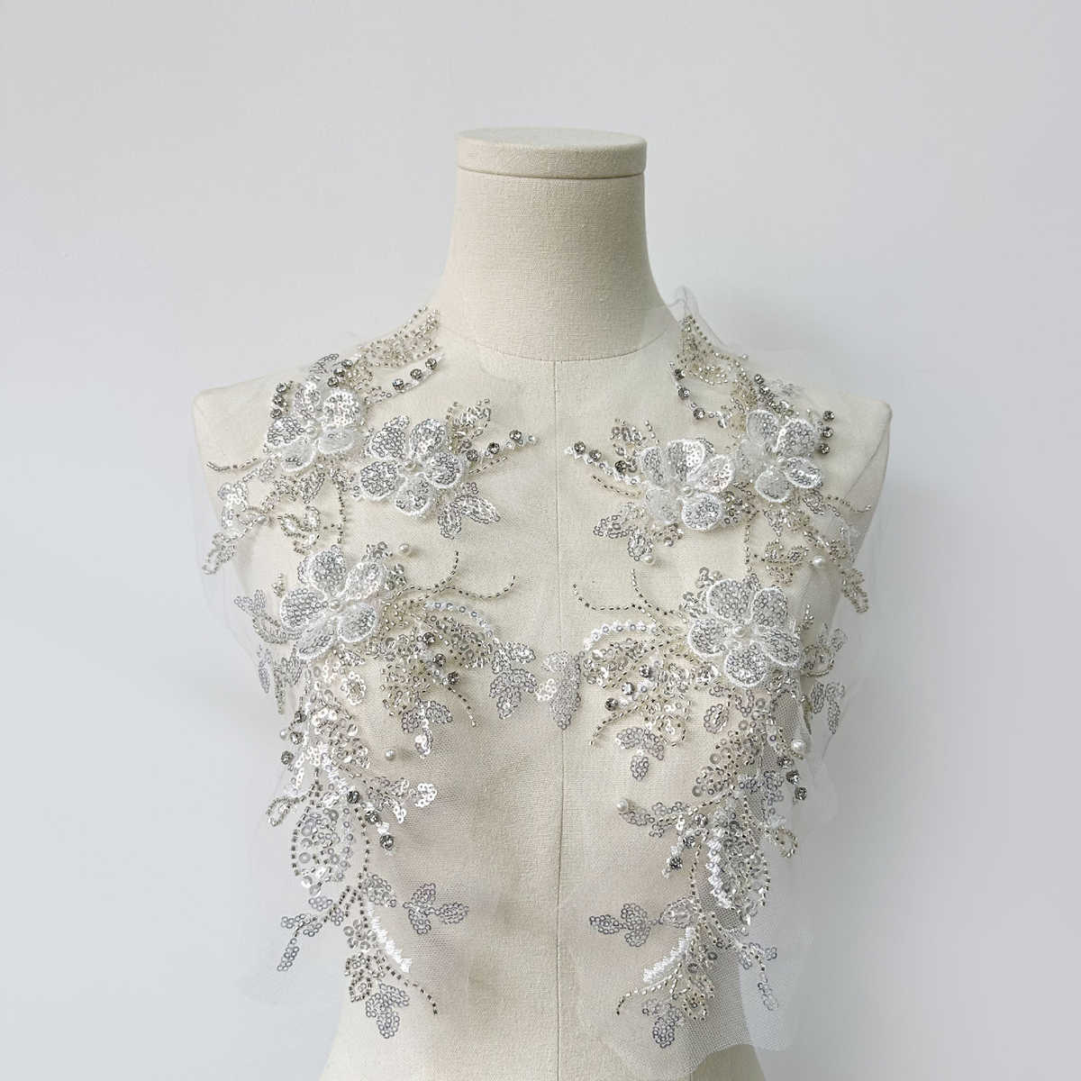 钉珠花片立体花亮钻花贴 新娘婚纱礼服装饰辅料DIY布贴 新品