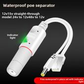监控Poe分路器48V 带隔离电 12V2A室外防水网络分路器国家标准