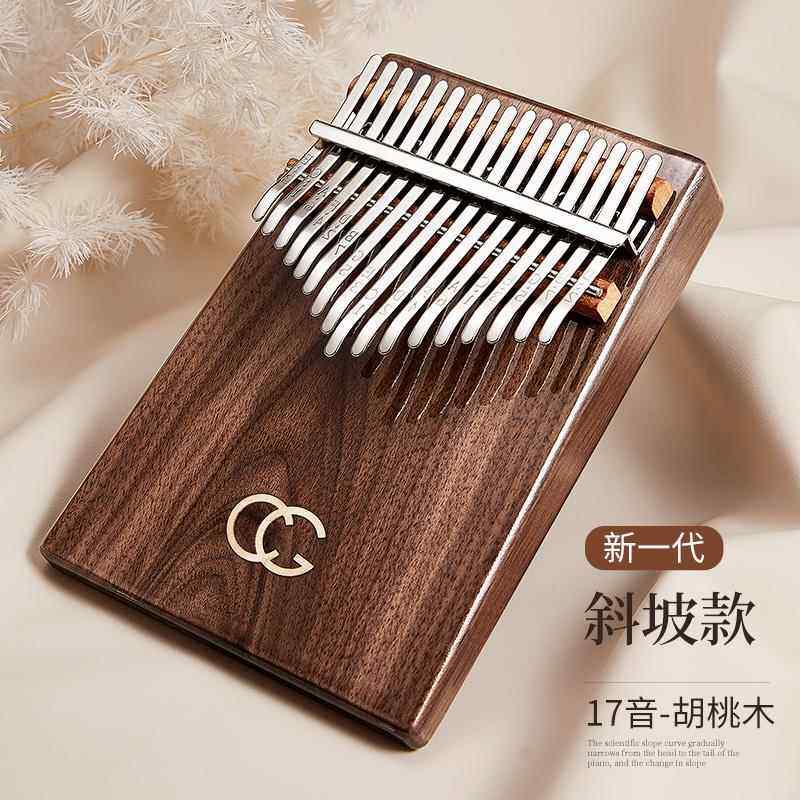 正品21音卡林巴拇指琴黑胡桃木1钢7学音初者女生正品乐手指姆琴易