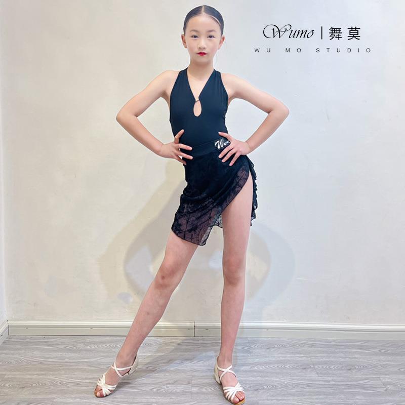 舞莫舞女童拉丁舞服装夏少儿童春2254分体舞服蹈练功习服训练表演